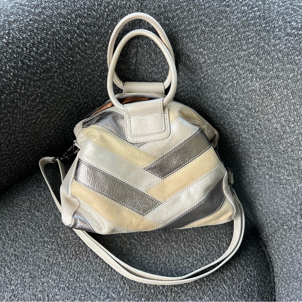 Hobo Sheila medium size satchel silver patch